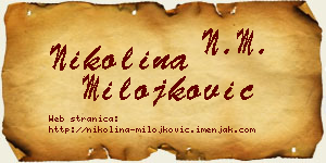 Nikolina Milojković vizit kartica